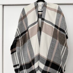 LOFT Plaid Knit Shawl